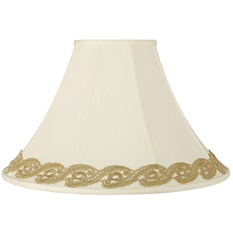Image 1 Bell Shade with Gold Vine Lace Trim 7x20x13.75 (Spider)