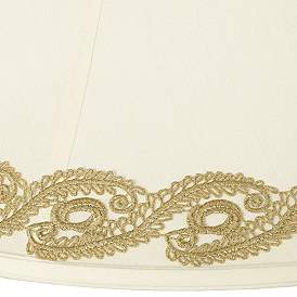 Image2 of Bell Shade with Gold Vine Lace Trim 7x20x13.75 (Spider) more views