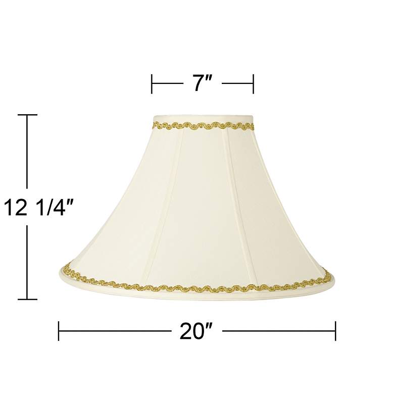 Image 4 Bell Shade with Metallic Gold Wave Trim 7x20x13.75 (Spider) more views