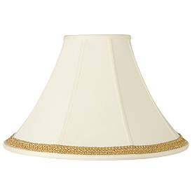 Image1 of Bell Shade with Yellow Gold Ribbon Trim 7x20x13.75 (Spider)