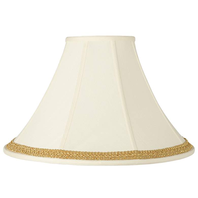 Image 1 Bell Shade with Yellow Gold Ribbon Trim 7x20x13.75 (Spider)