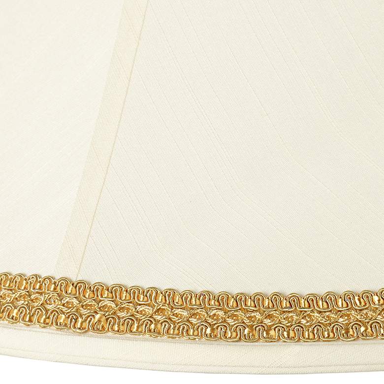 Image 2 Bell Shade with Yellow Gold Ribbon Trim 7x20x13.75 (Spider) more views