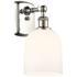 Bella 10 1/2"H Polished Nickel Wall Sconce with White Glass