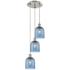 Bella 12"W Brushed Nickel and Blue Glass Multi-Light Pendant