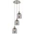 Bella 12"W Brushed Nickel Multi-Light Pendant w/ Smoke Glass