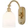 Bella 13" High Satin Gold and White Glass Wall Sconce