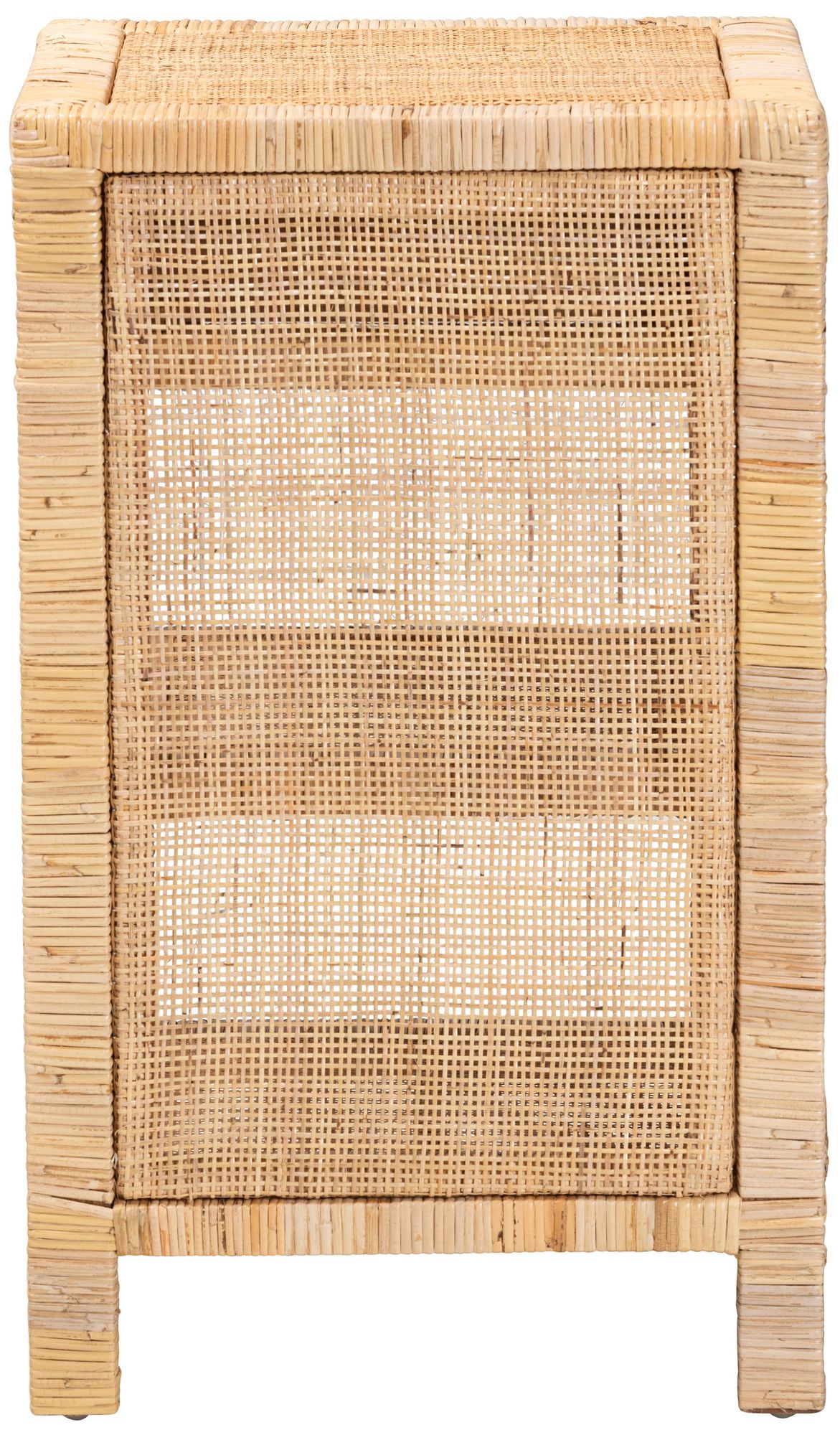 Bella 18 1/4"W Brown Wood Natural Rattan 1-Drawer Nightstand