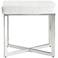 Bella 20" Wide White Tufted Leatherette Vanity Bench