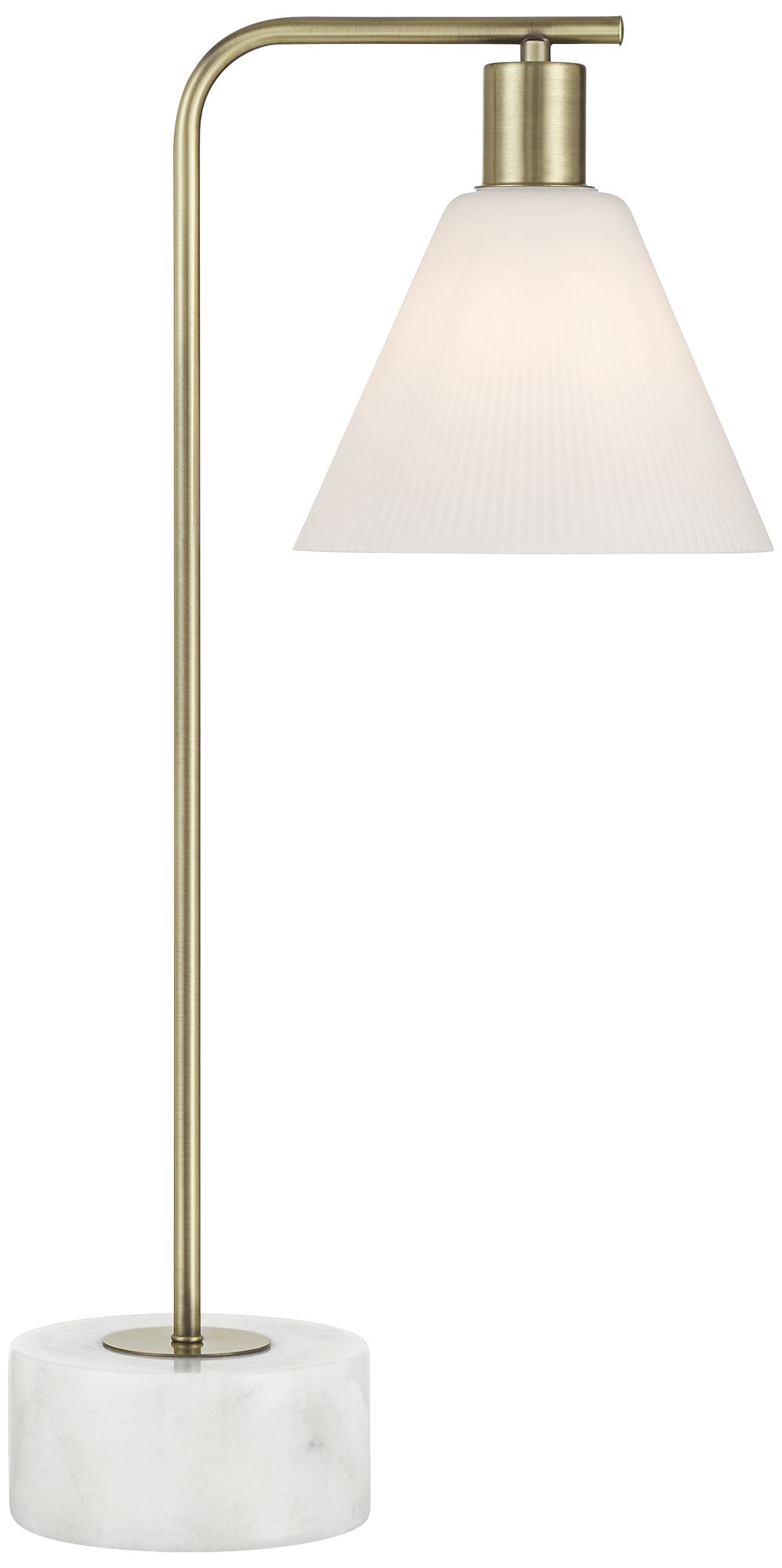 Image 2 Bella 24 1/2" High Brass and Marble Arc Table Lamp with Dimmer