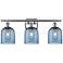 Bella 25 1/2"W Brushed Nickel Blue Glass 3-Light Bath Light