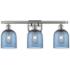 Bella 25 1/2"W Brushed Nickel Blue Glass 3-Light Bath Light