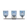 2_Bella 25 1/2"W Brushed Nickel Blue Glass 3-Light Bath Light more views