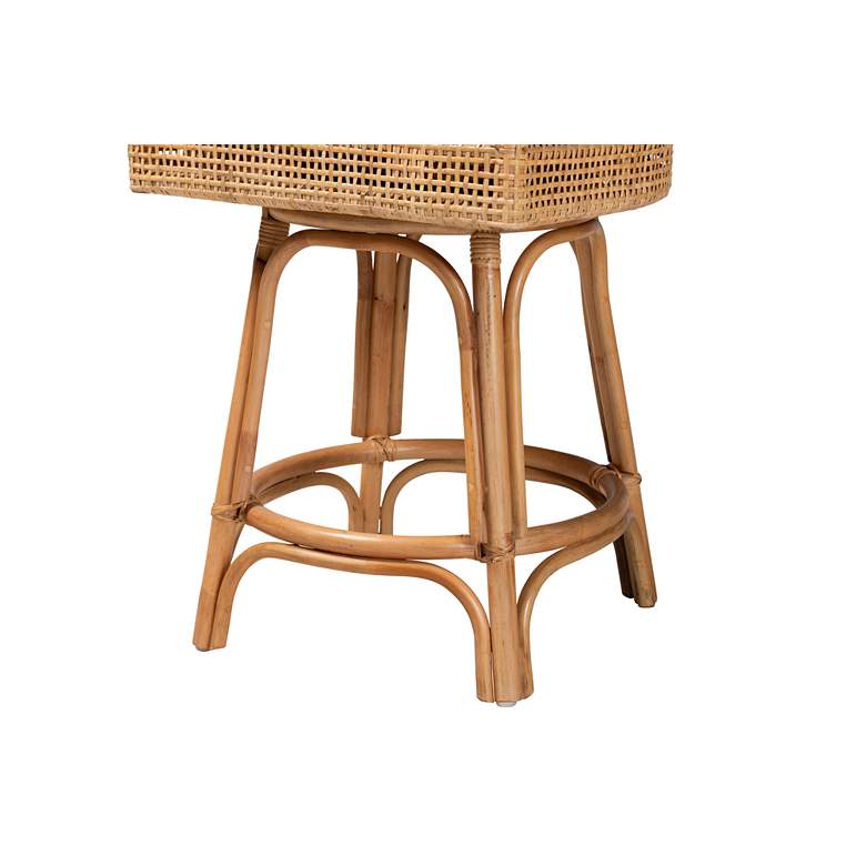 Image 4 Bella 26" Natural Brown Rattan Swivel Counter Stool more views