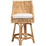 6_Bella 26" Natural Brown Rattan Swivel Counter Stool more views