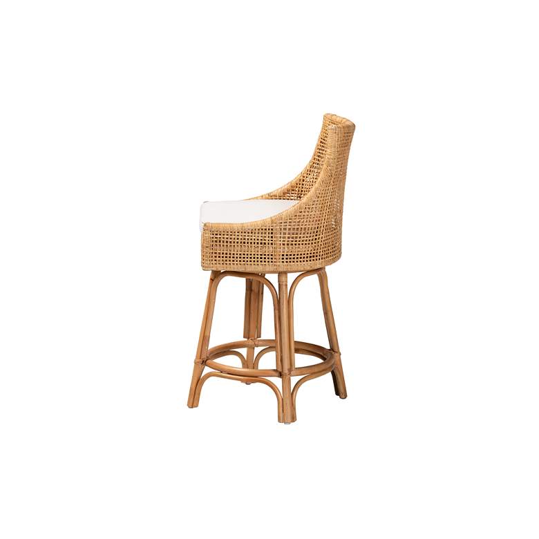 Image 7 Bella 26" Natural Brown Rattan Swivel Counter Stool more views