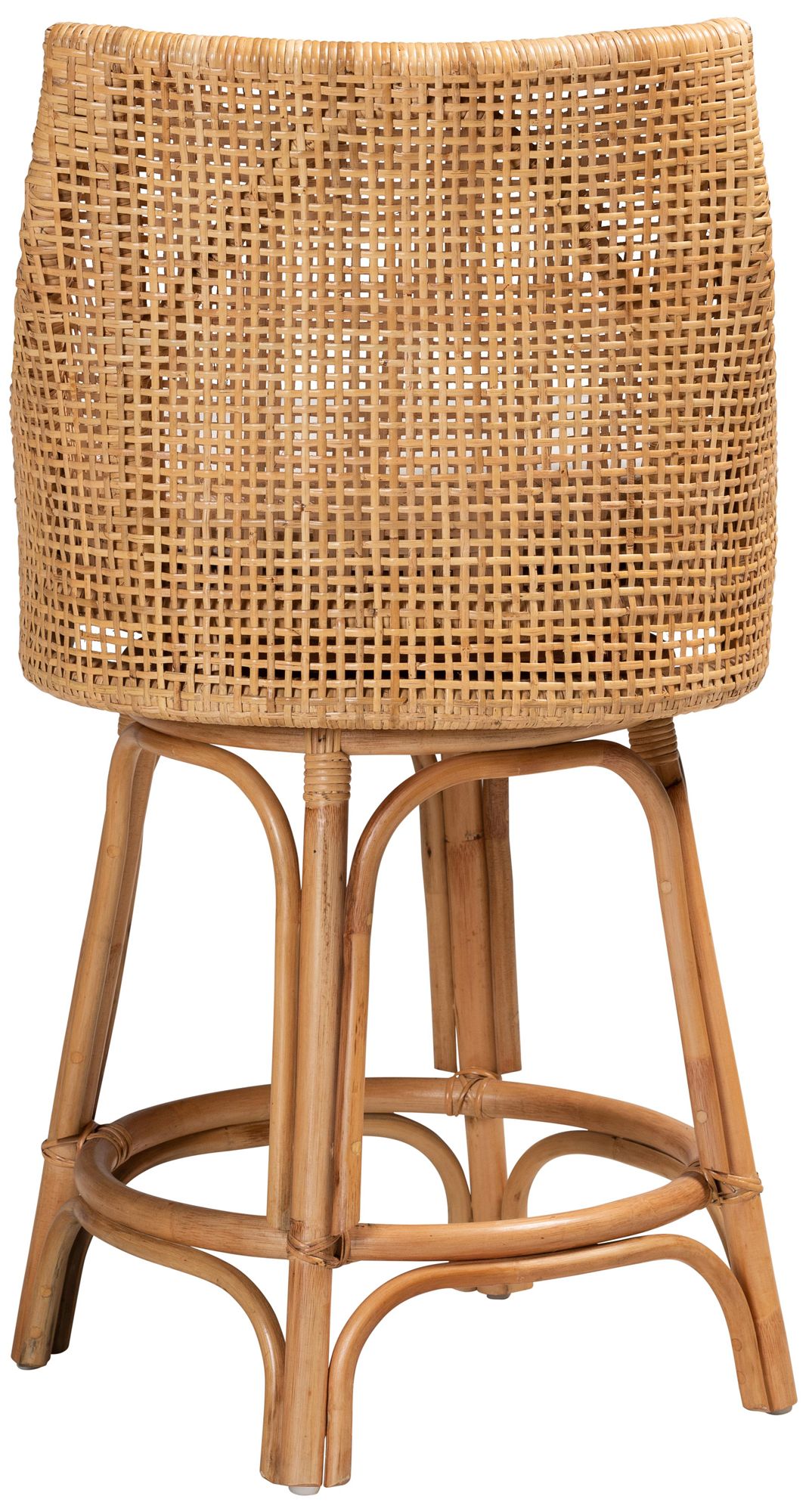 Bella 26" Natural Brown Rattan Swivel Counter Stool