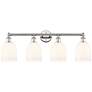 Bella 32 1/2" Wide Nickel 4-Light Bath Light w/ White Shade