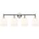 Bella 32 1/2" Wide Nickel 4-Light Bath Light w/ White Shade