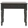 2_Bella 34" Wide Antique Black Wood 1-Drawer Desk