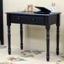 1_Bella 34" Wide Antique Black Wood 1-Drawer Desk