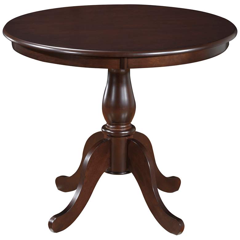 Image 1 Bella 35 inch Wide Espresso Round Wood Pedestal Dining Table