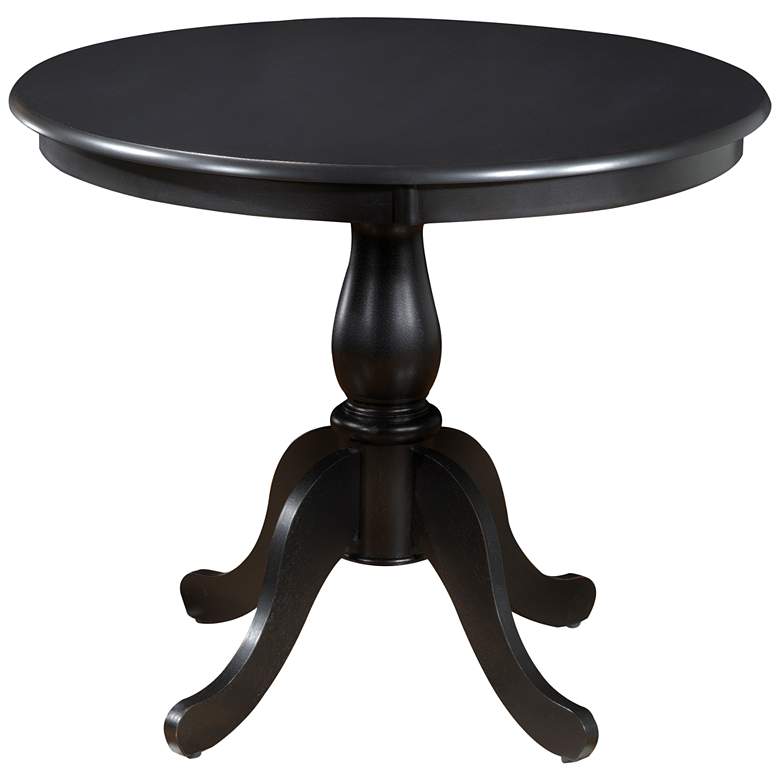 Image 1 Bella 36 inch Wide Antique Black Round Pedestal Dining Table