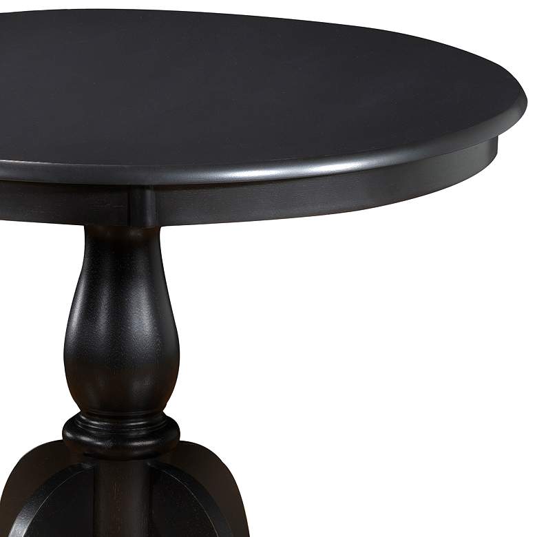 Image 2 Bella 36" Wide Antique Black Round Pedestal Dining Table more views