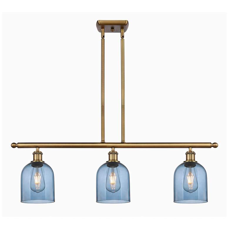 Image 1 Bella 36" Wide Brushed Brass 3-Light Linear Pendant
