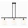 Bella 36"W 3-Light Black Brass Stem Island Light w/ Gloss White Shade