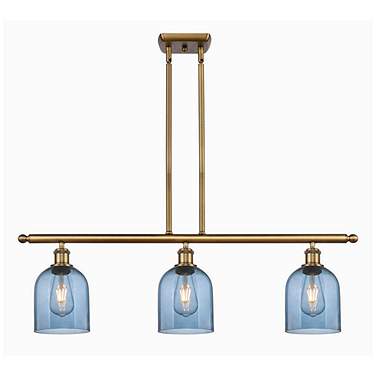 Bella 36" Wide Brushed Brass 3-Light Linear Pendant
