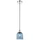 Bella 5 1/2"W Polished Nickel and Blue Glass Mini Pendant