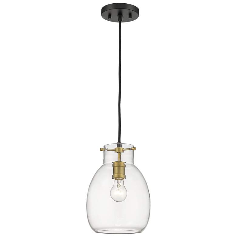 Image 1 Bella 8" Wide Olde Brass Mini Pendant with Clear Glass