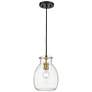 Bella 8" Wide Olde Brass Mini Pendant with Clear Glass