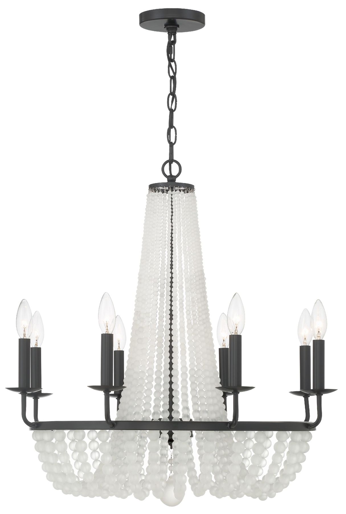Image Bella 8 Light Matte Black Chandelier