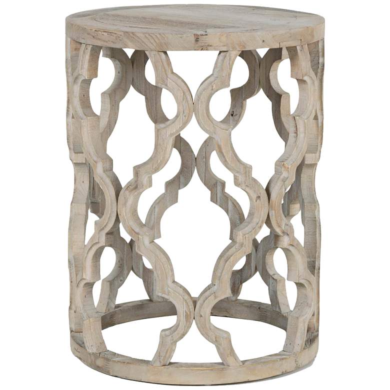 Image 1 Bella Antique Clover 23 1/2" High Smoke Gray Wood End Table