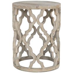 Bella Antique Clover 23 1/2&quot; High Smoke Gray Wood End Table