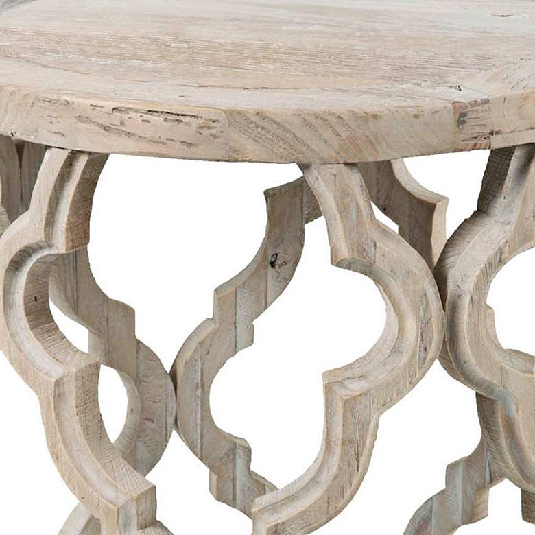 Image 2 Bella Antique Clover 23 1/2" High Smoke Gray Wood End Table more views