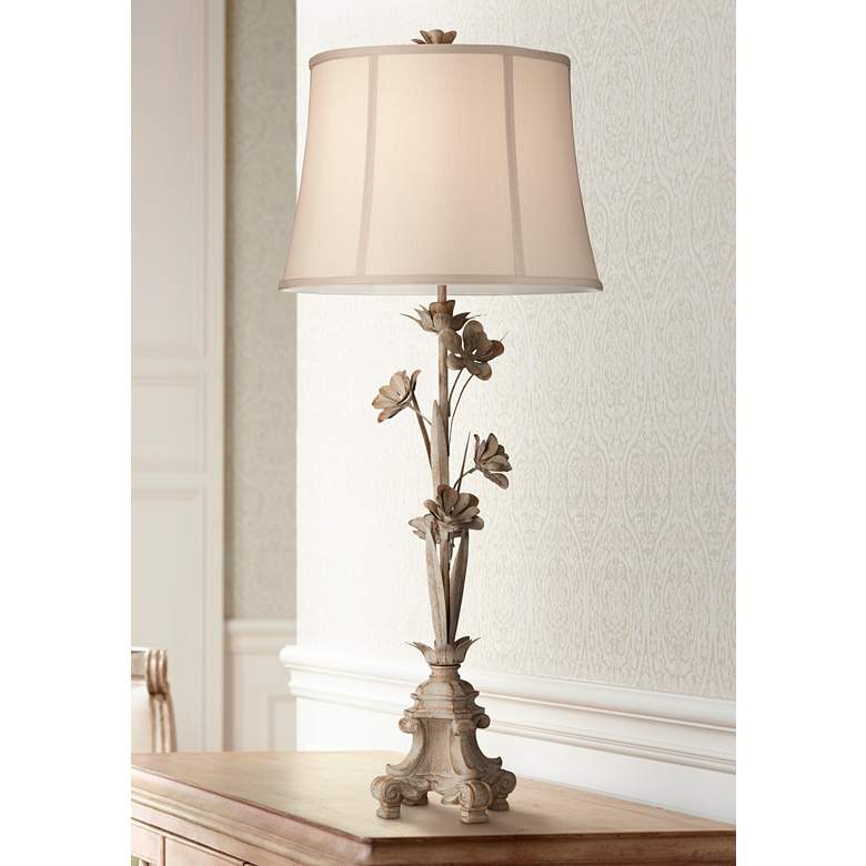 Image 1 Bella Antique Floral Vine 37 inch High Tall Console Table Lamp