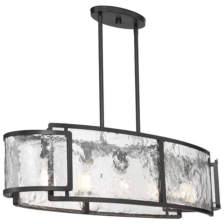 Image 1 Bella Collina 48" Wide Coal Black 5-Light Island Chandelier