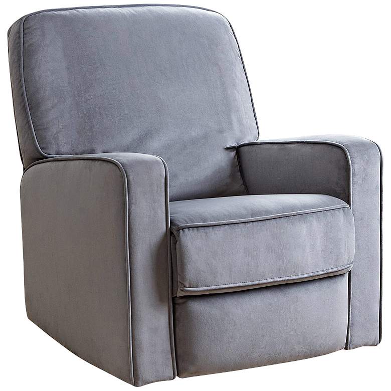 Image 1 Bella Gray Fabric Swivel Glider Recliner Chair