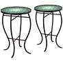 Bella Green Mosaic Outdoor Accent Tables Set of 2