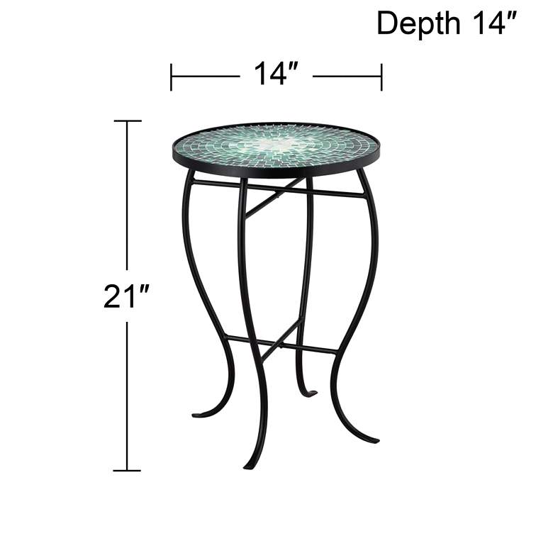 Image 6 Bella Green Mosaic Outdoor Accent Tables Set of 2 more views