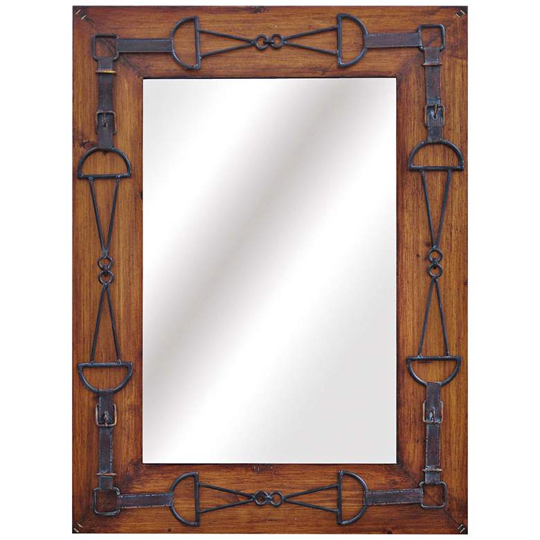 Image 1 Bella Metal And Wood 24 inch x 32 inch Decorative Wall Mirror