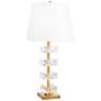 Bella Natural Brass Glass Flowers Table Lamp