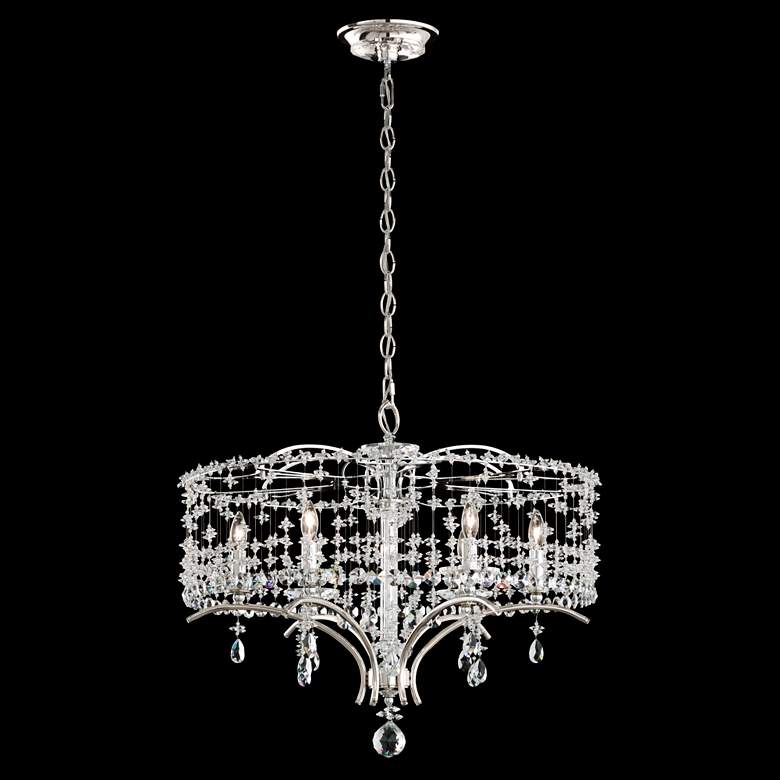 Image 1 Bella Rose 24" Wide Antique Silver and Crystal Chandelier