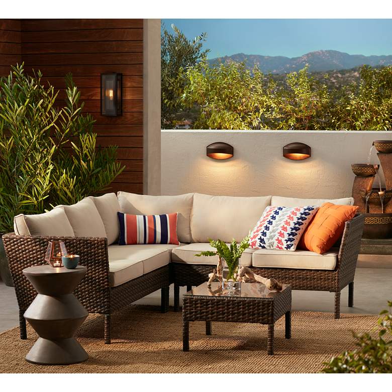 Image 1 Bella Springs Wicker 4-Piece Outdoor Sectional Patio Set