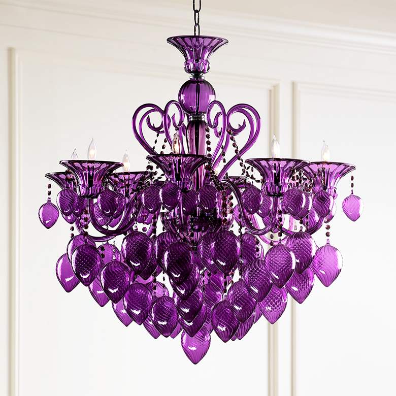 Image 1 Bella Vetro Purple Glass Chandelier