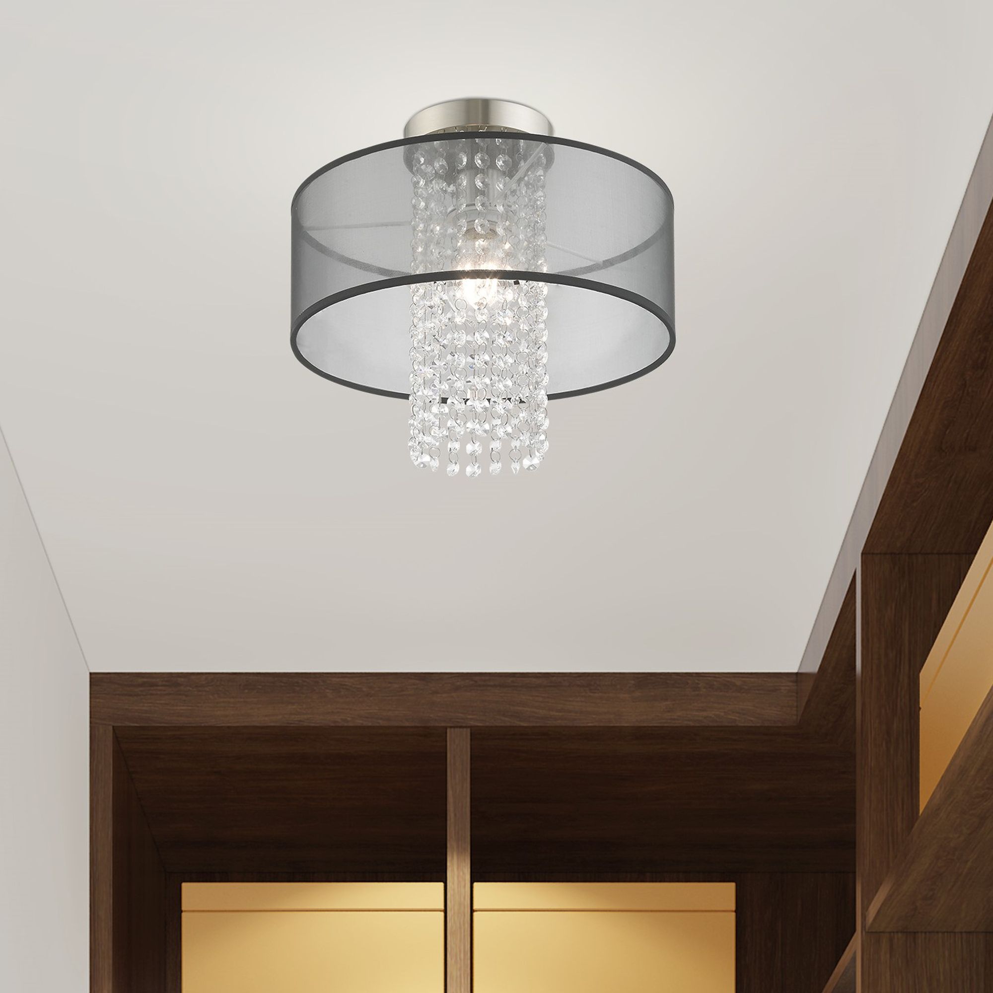 Bella Vista 1 Light Brushed Nickel Ceiling Mount