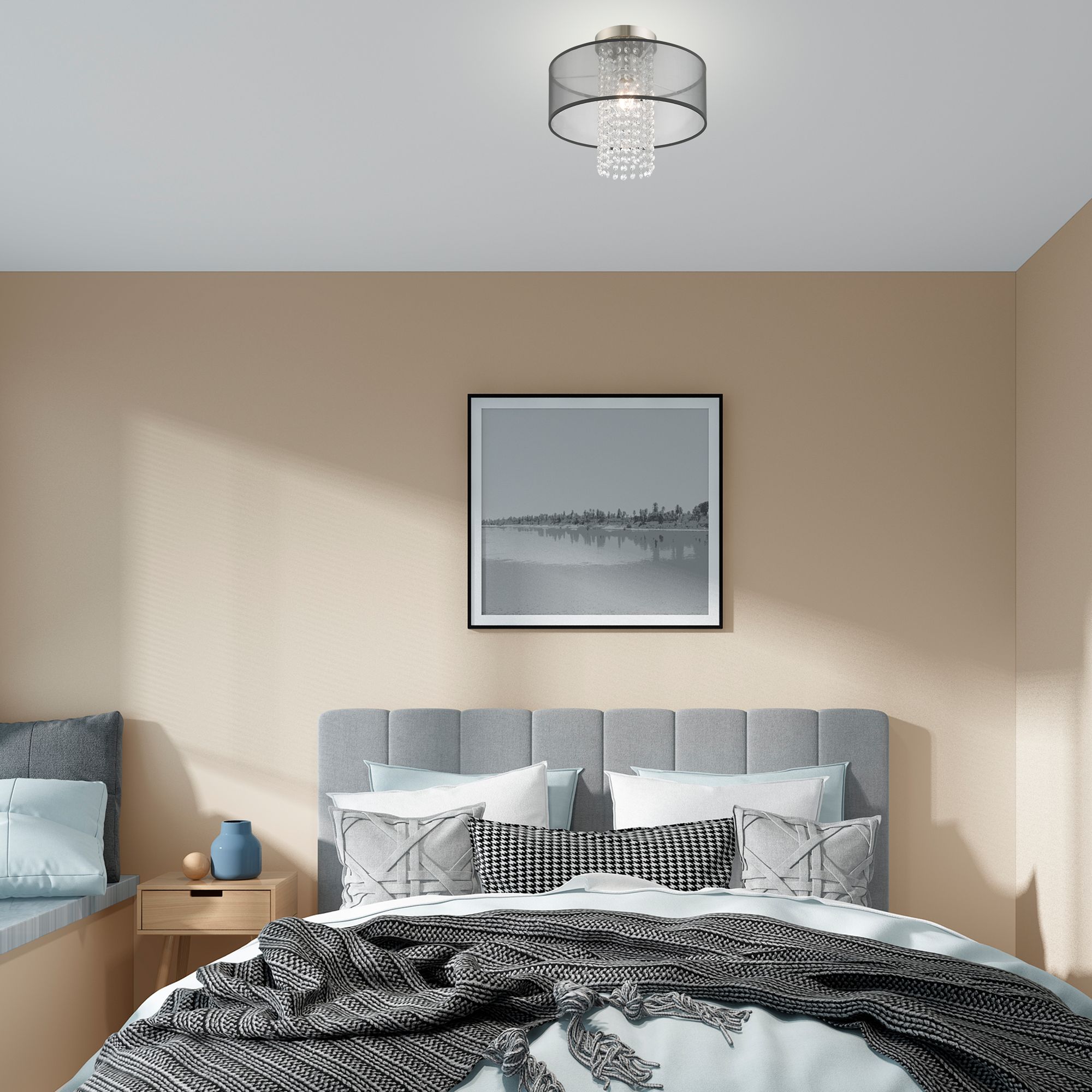 Bella Vista 1 Light Brushed Nickel Ceiling Mount