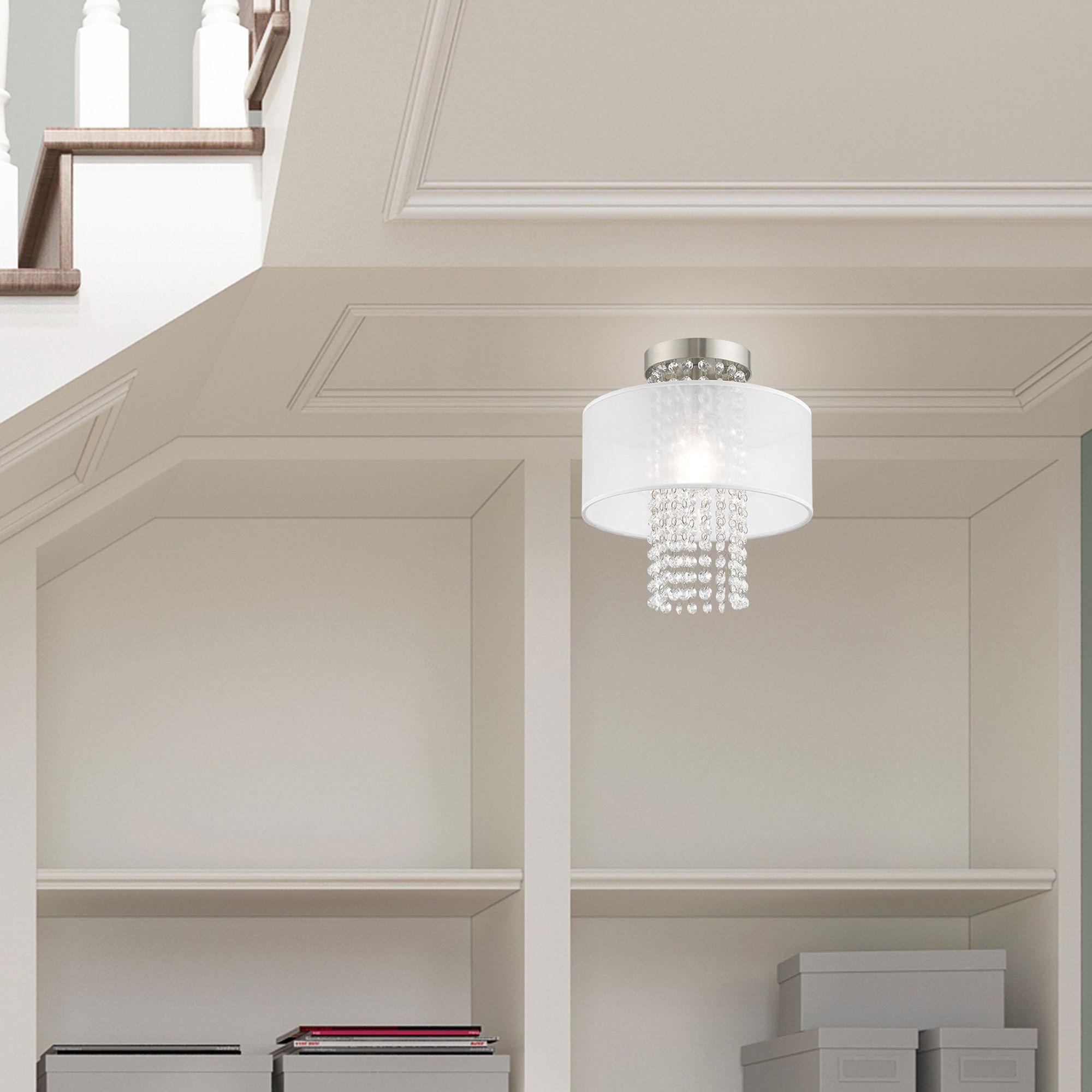 Bella Vista 1 Light Brushed Nickel Ceiling Mount